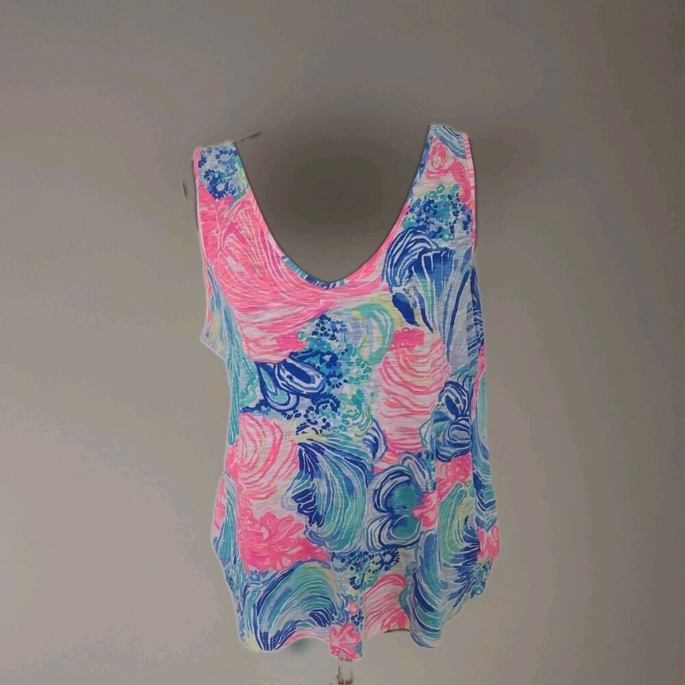 Lilly Pulitzer Raz Berry Rose All Day Pajama Knit Tank Top Size Women's L - Picture 2 of 6